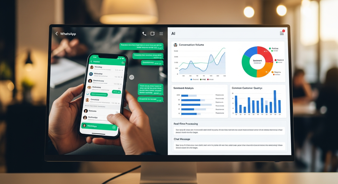 Cliente chateando con agente de IA mientras el dashboard procesa la conversación