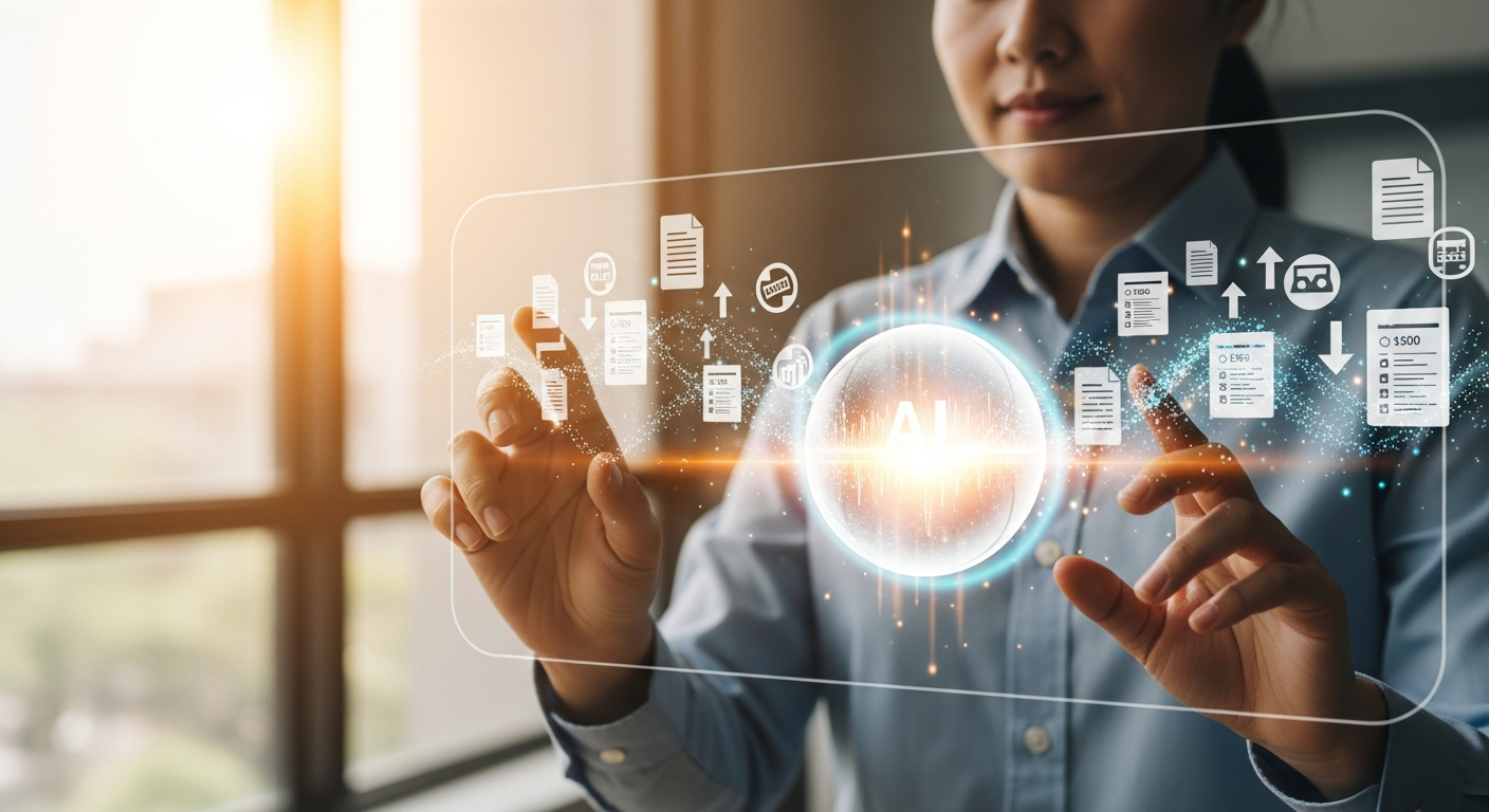 Persona enseñando a la IA subiendo documentos, catálogos y manuales