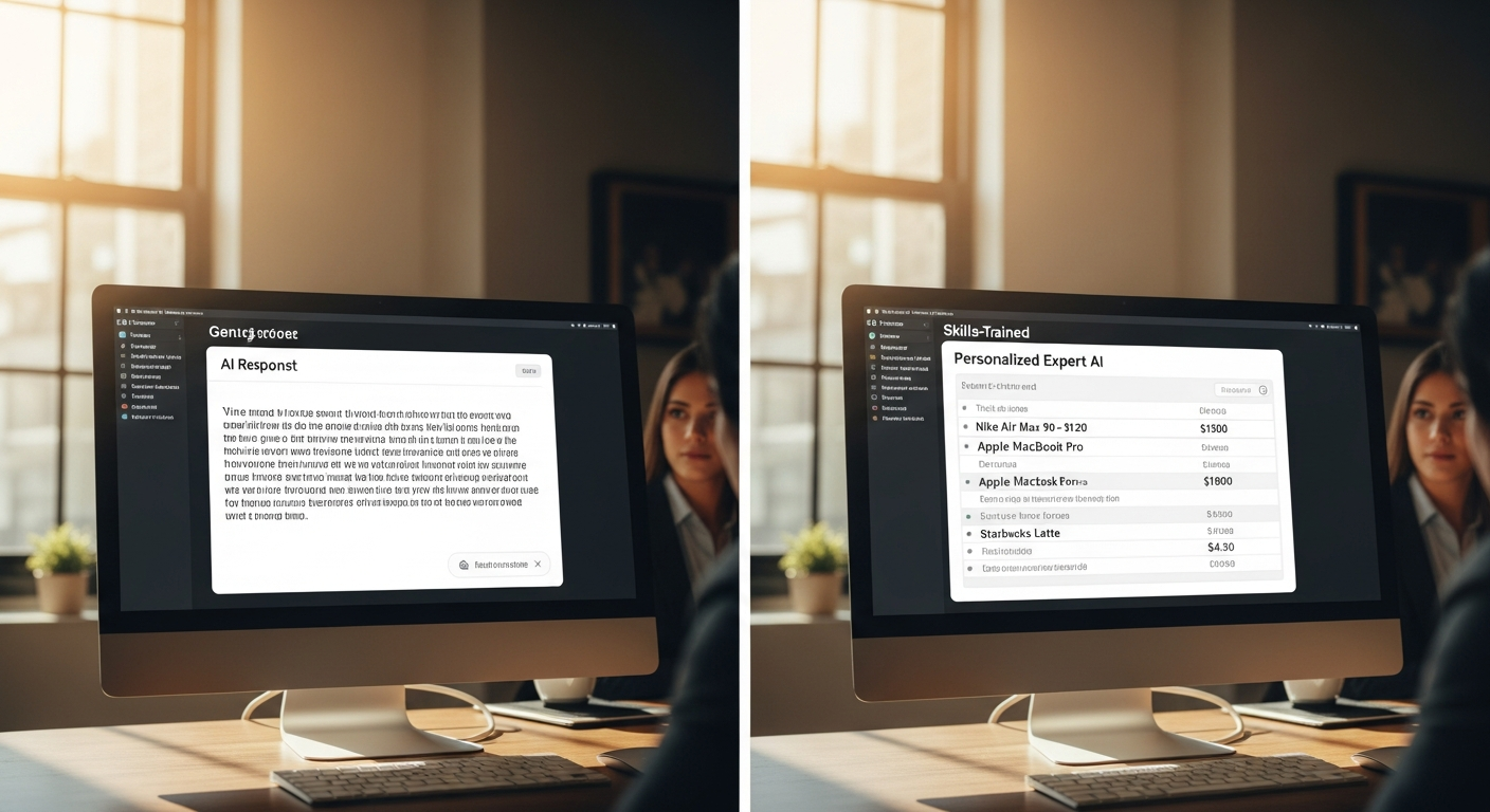 Comparación antes y después: respuesta genérica vs respuesta experta personalizada